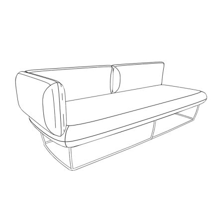 3-х местный диван подлокотник правый ткань рогожка / kiton08