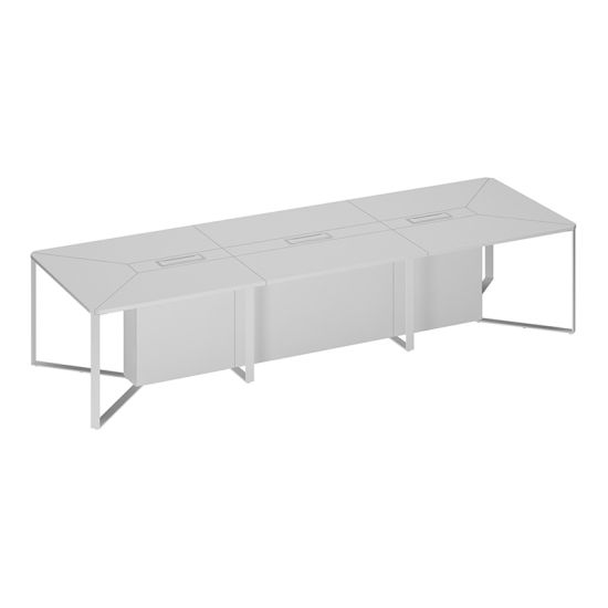 Стол для переговоров составной 3-секционный антрацит премиум / белый премиум / антрацит премиум