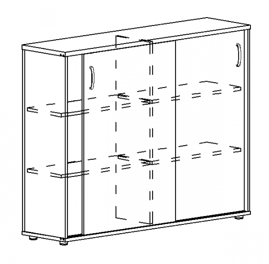 Шкаф-купе средний (для 2-х столов 80) серый / антрацит премиум